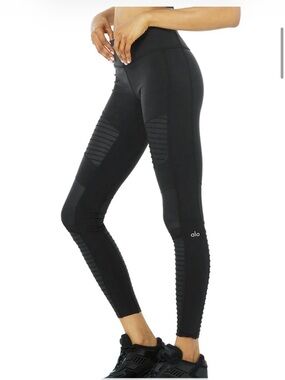 NWOT ALO Yoga Black Moto High-Rise Leggings